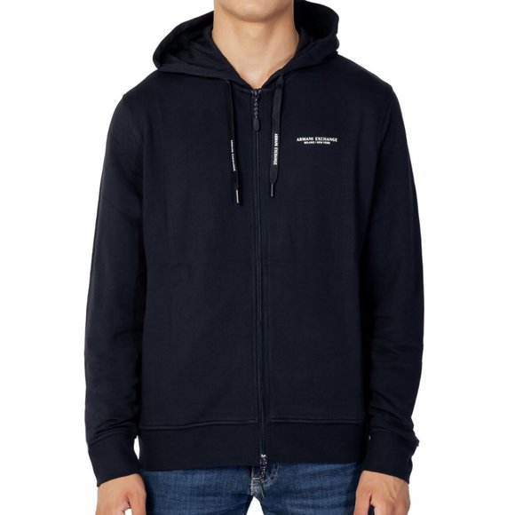 Armani Exchange Men Milano New York Zip-Up Cotton Hoodie, Black Small NEW - Picture 6 of 13